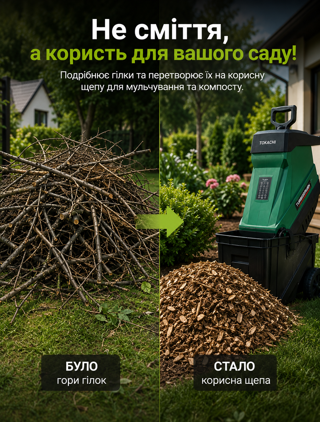 Гілки перетворюються на щепу